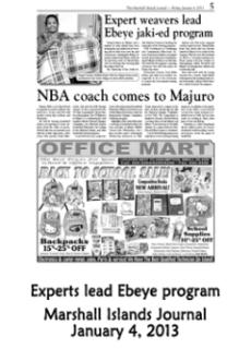 Experts lead Ebeye Program.  Marshall Islands Journal