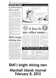 RMI's bright shining star.  Marshall Islands Journal