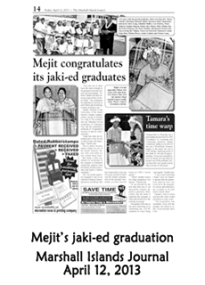 Mejit's jaki-ed graduation.  Marshall Islands Journal