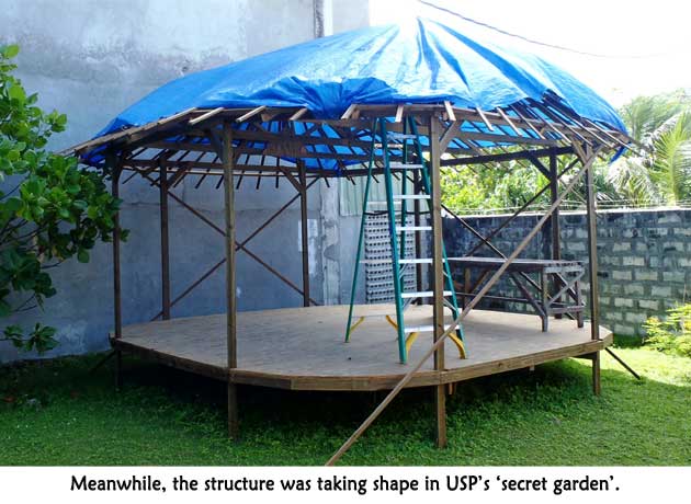 Structure taking shape in USP's secret garden
